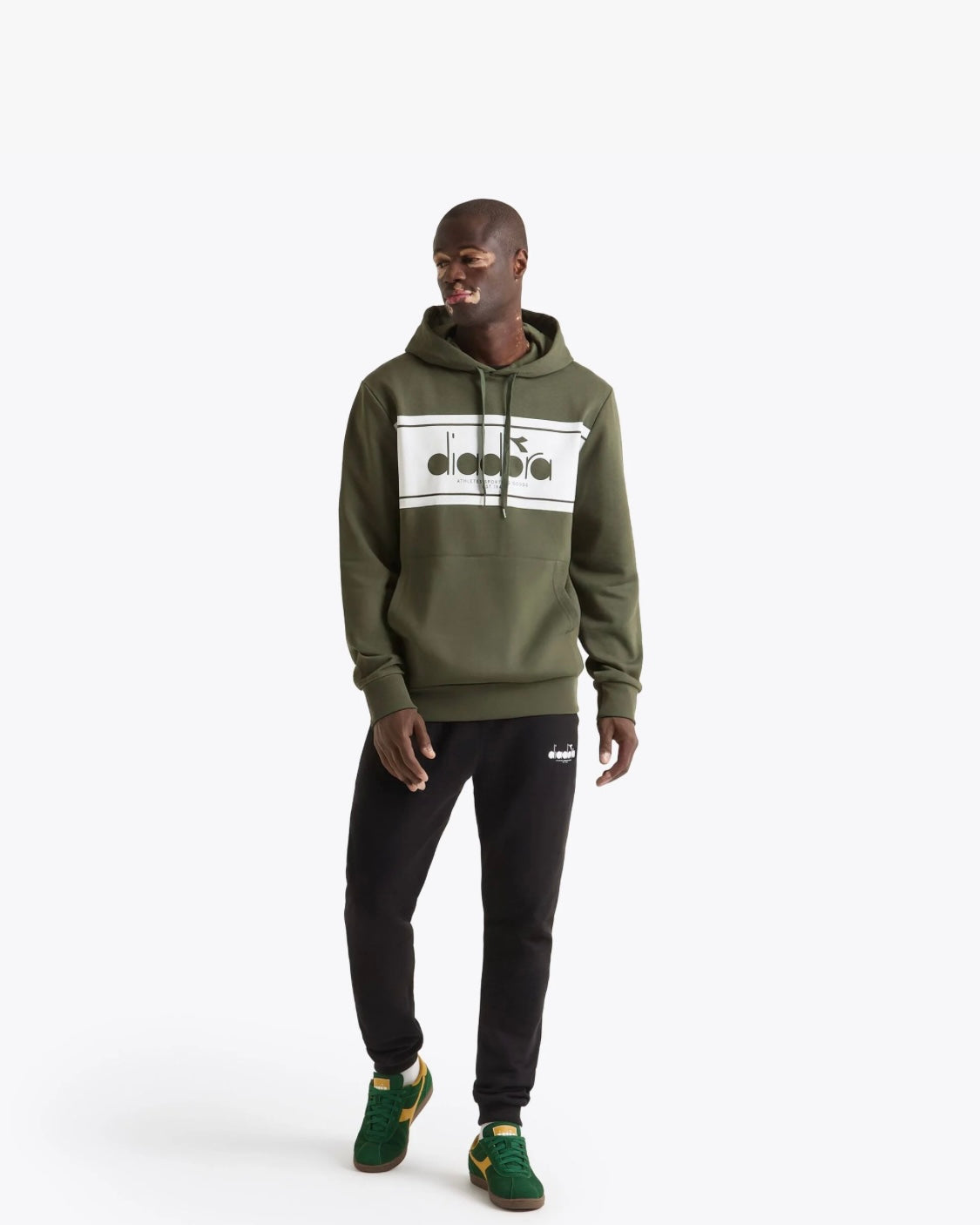 Diadora Hoodie Logo Green Rifle