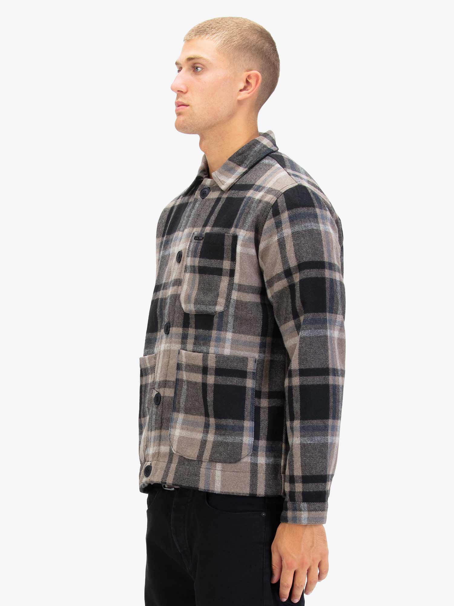 Luke Bourton Overshirt Ecru Check