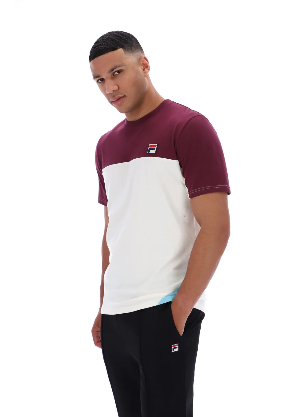 Fila Tiebreaker T-Shirt Fig/Gardenia/Milky Blue