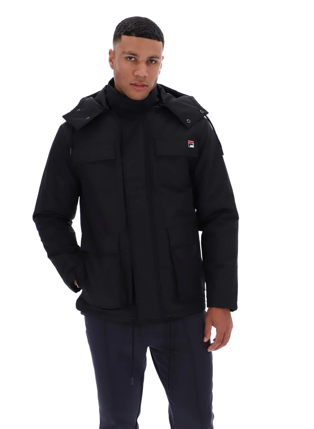 Fila Liam Cargo Pockets Padded Jacket Black