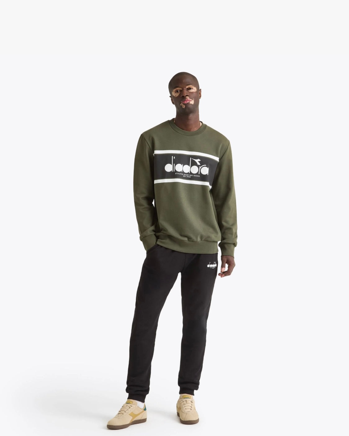 Diadora Crew Logo Green Rifle