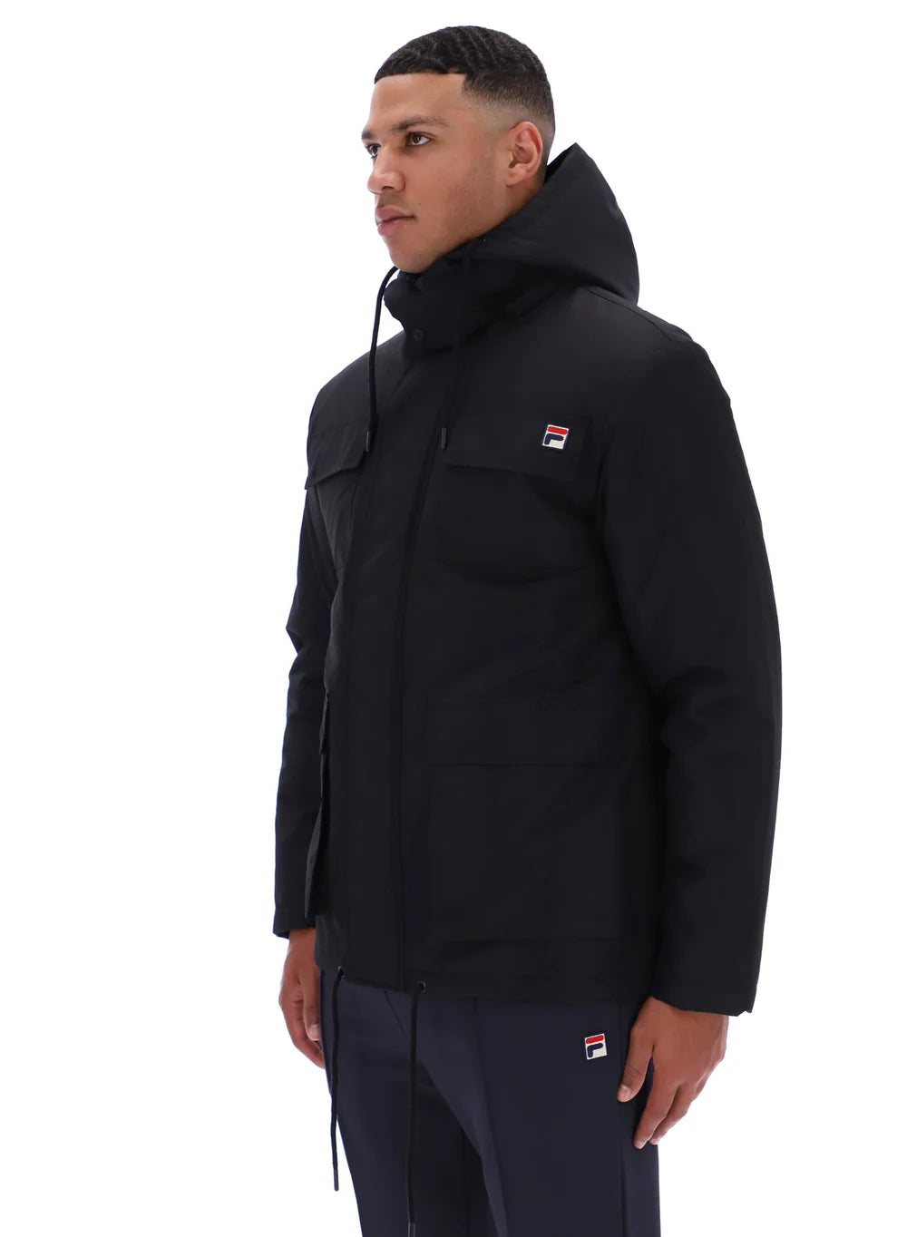 Fila Liam Cargo Pockets Padded Jacket Black