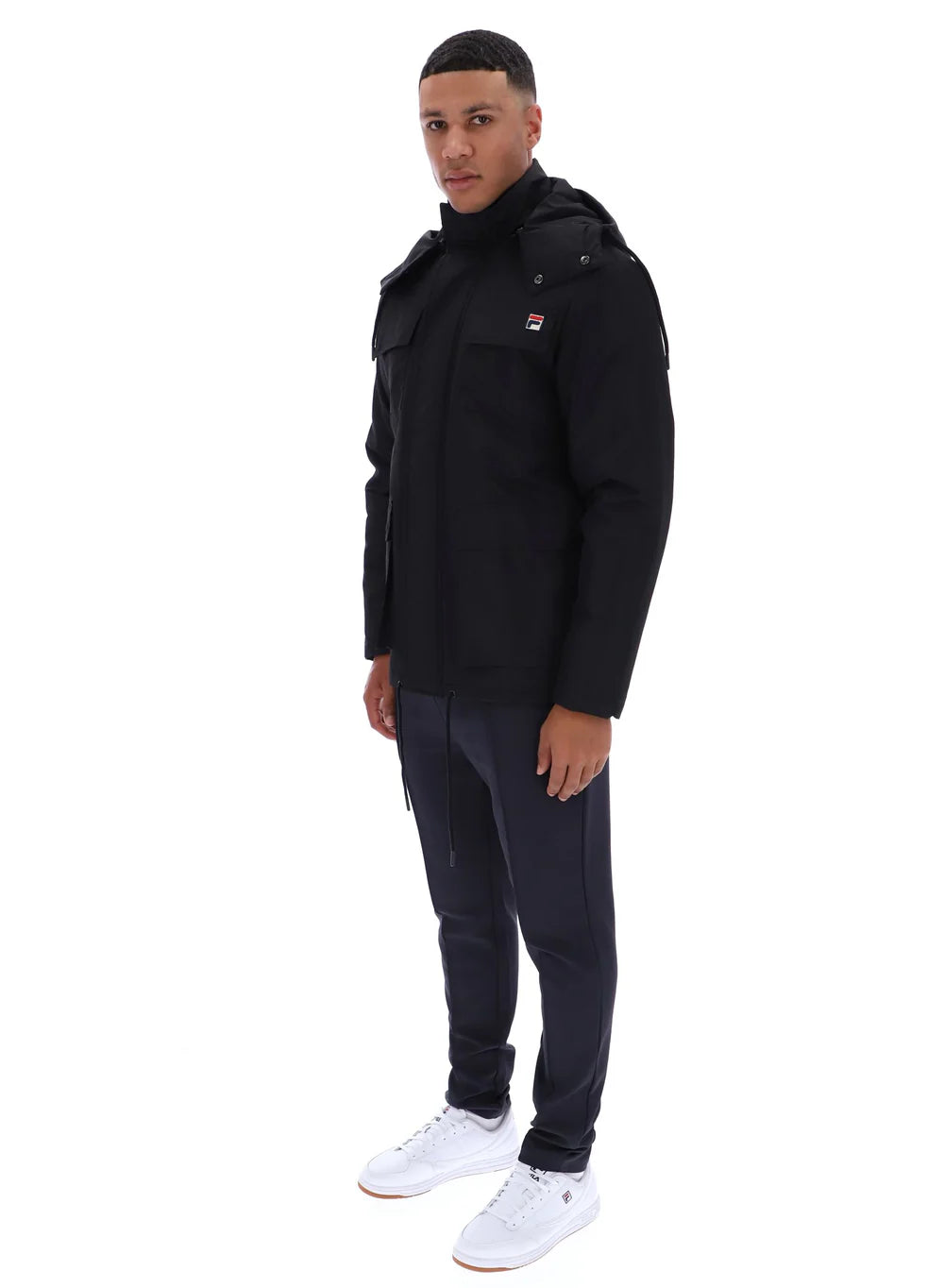 Fila Liam Cargo Pockets Padded Jacket Black