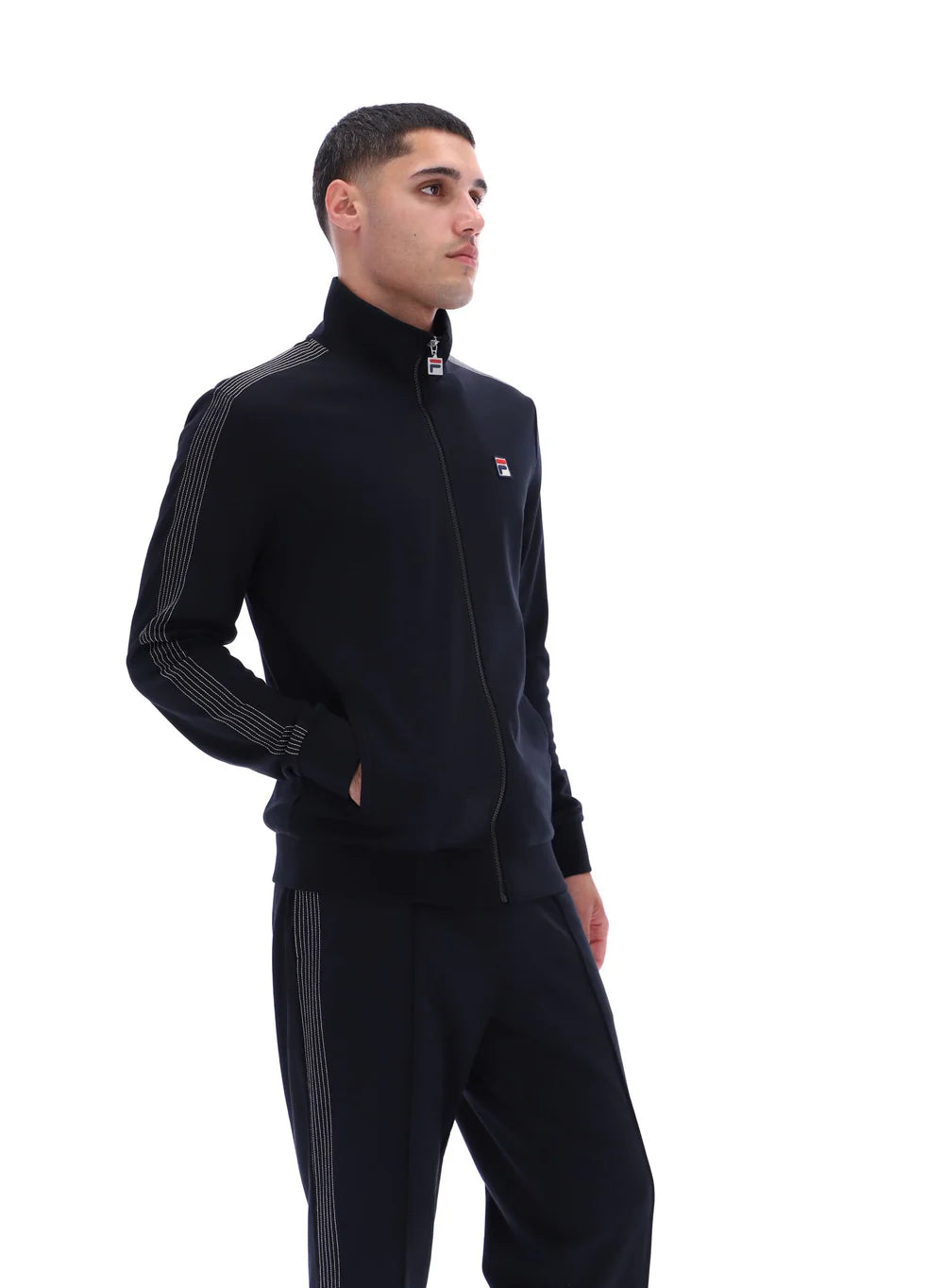 Fila Keith Contrast Stitch Tracktop Black
