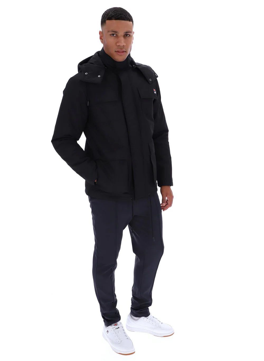 Fila Liam Cargo Pockets Padded Jacket Black