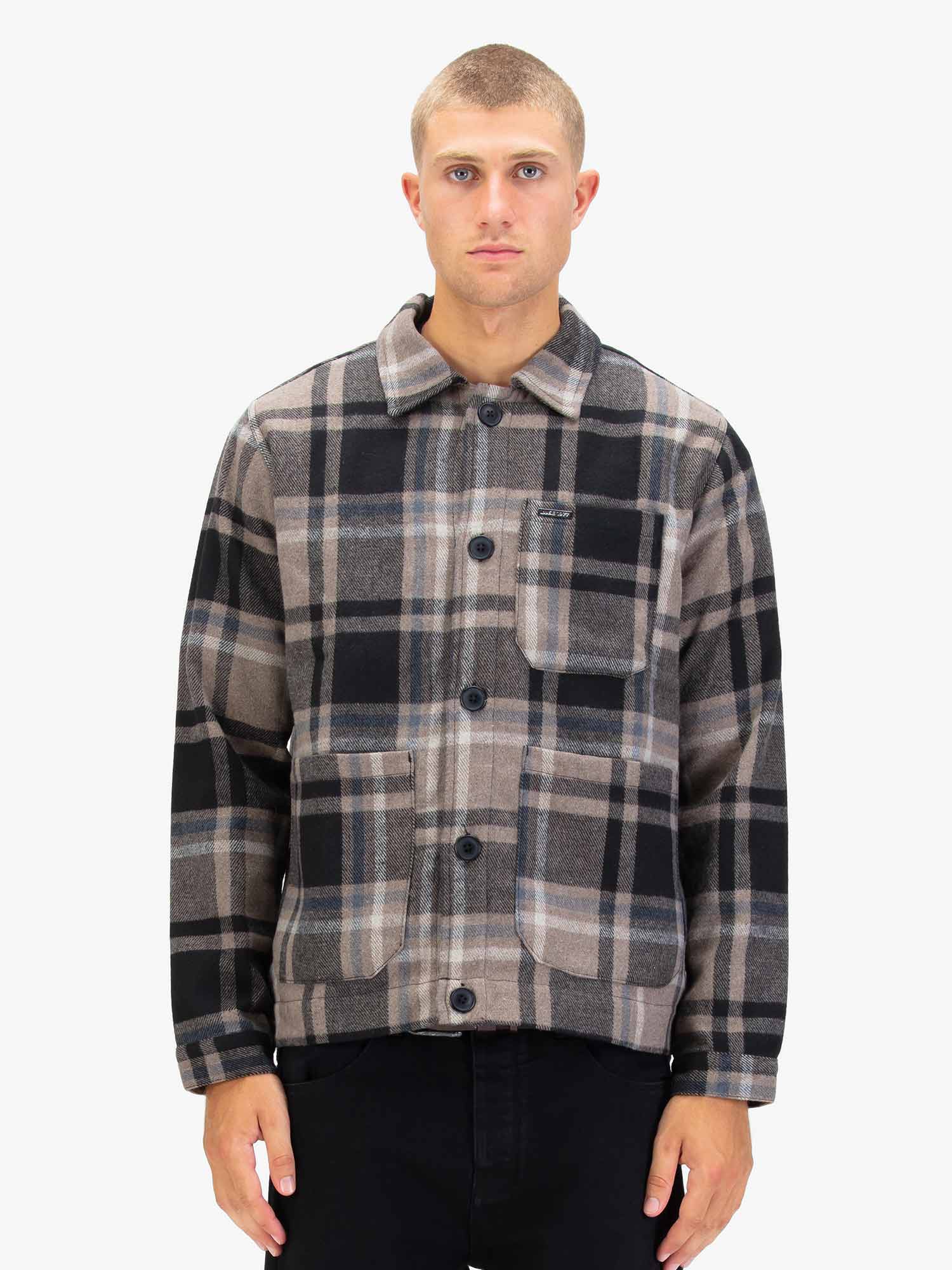 Luke Bourton Overshirt Ecru Check