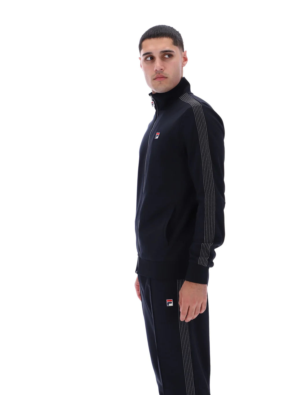 Fila Keith Contrast Stitch Tracktop Black