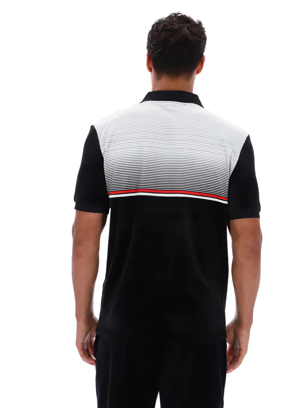 Fila Paco Zip Velour Polo Black/Gardenia/Red