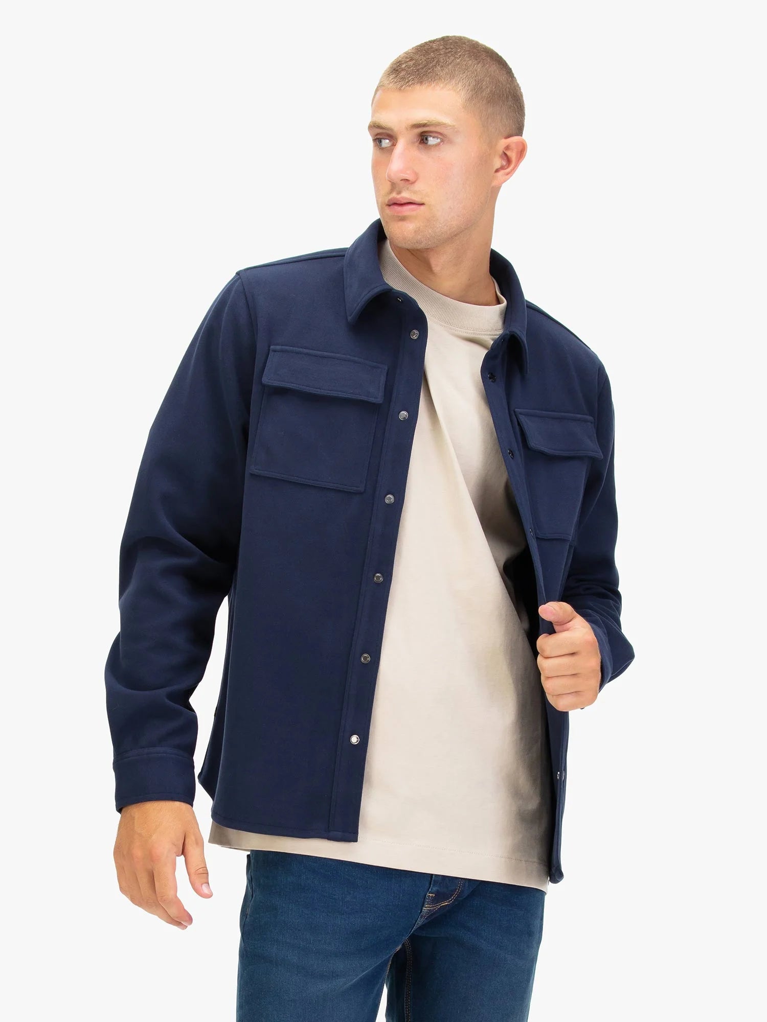 Luke Ettrick Overshirt Dark Navy