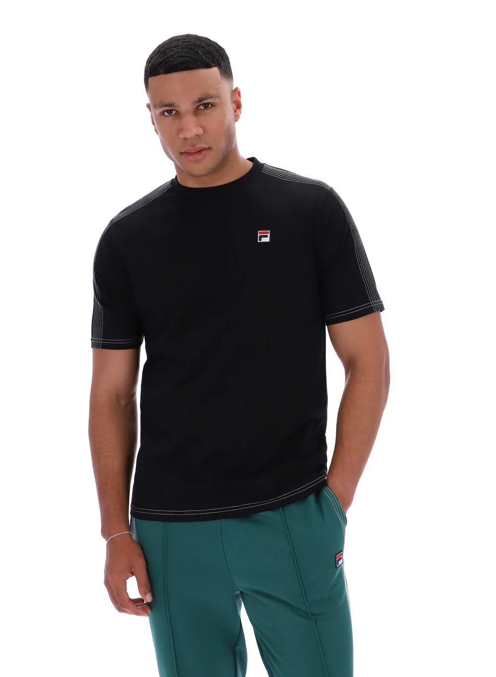 Fila Trey Contrast Stitch T-Shirt Black