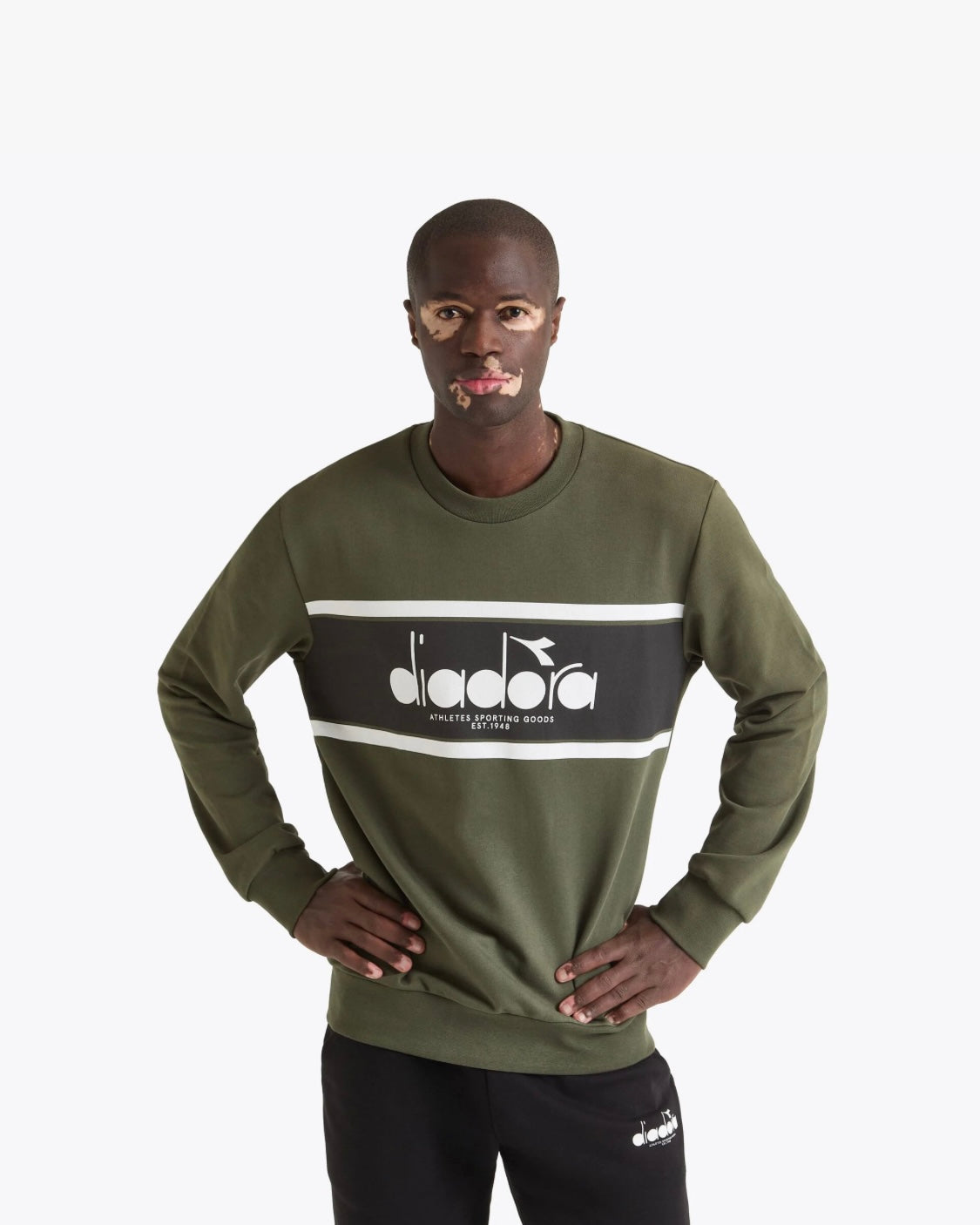 Diadora Crew Logo Green Rifle