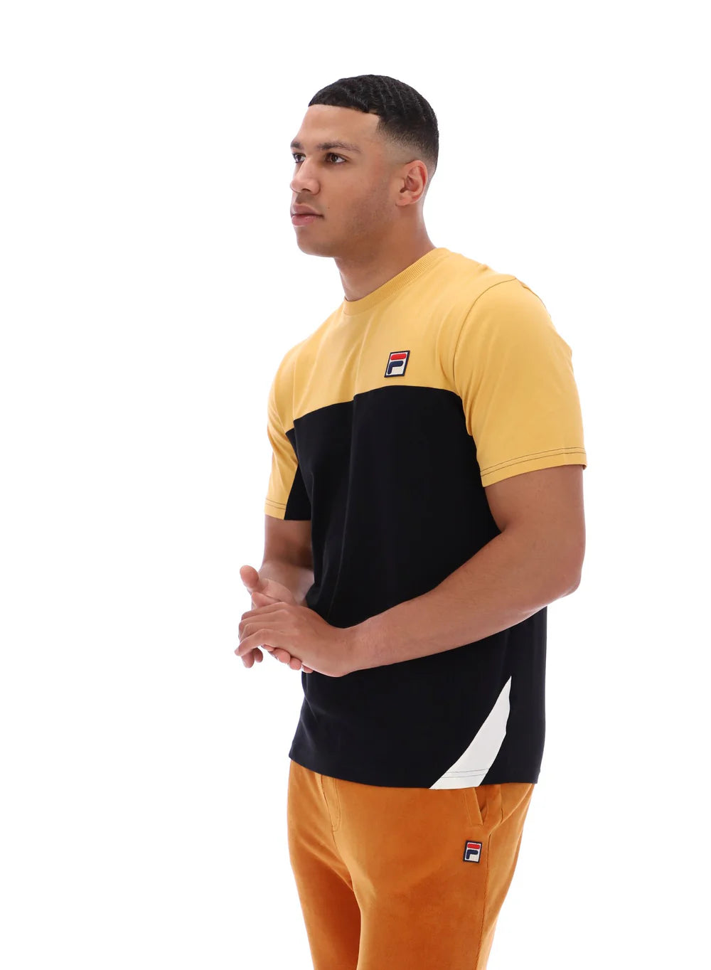 Fila Tiebreaker T-Shirt Oak Buff/Black/Gardenia