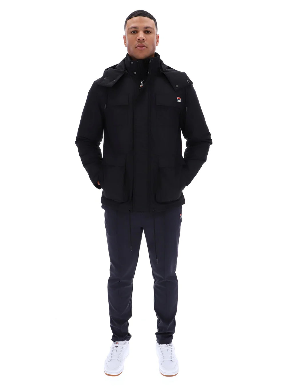 Fila Liam Cargo Pockets Padded Jacket Black