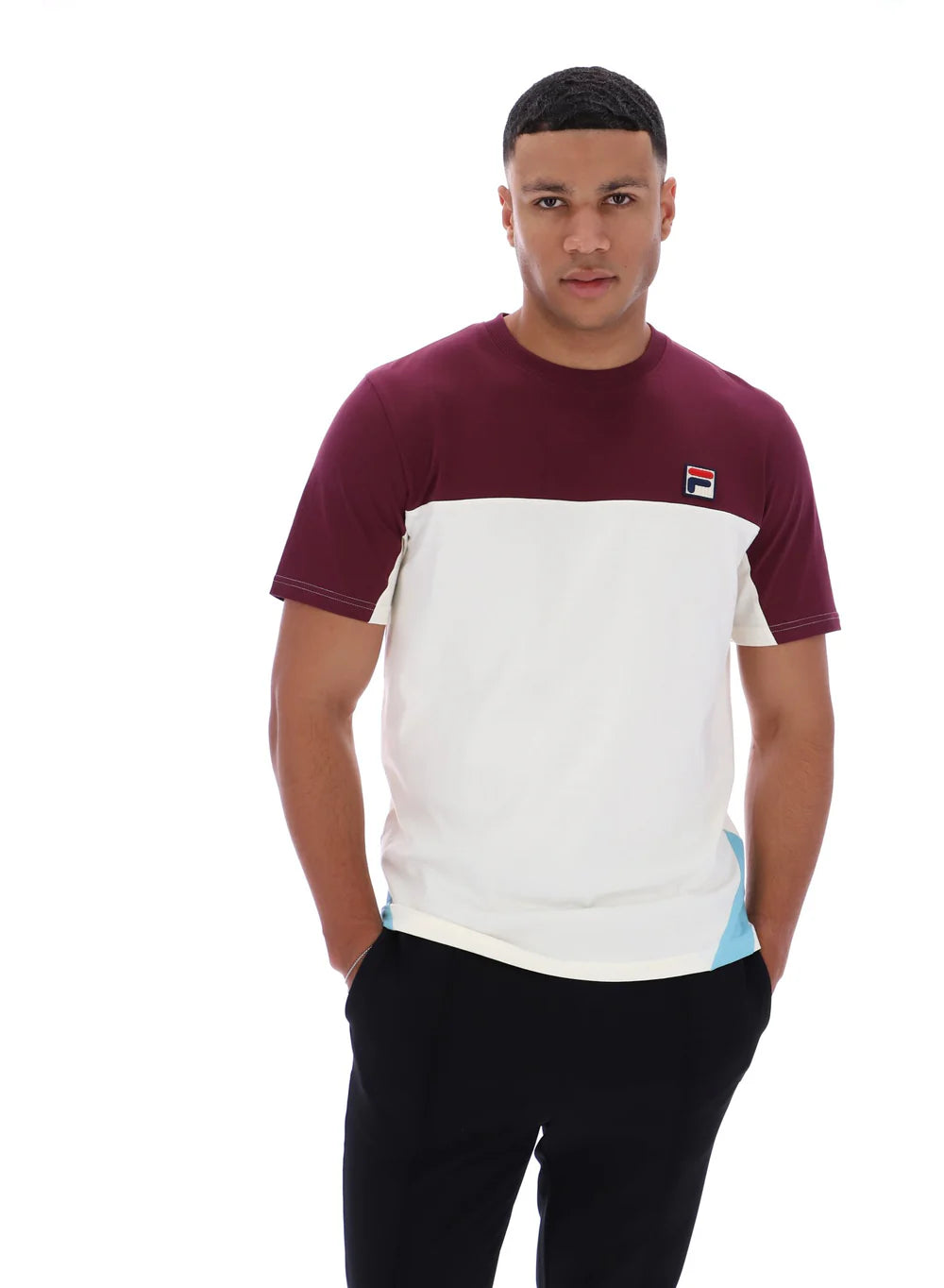 Fila Tiebreaker T-Shirt Fig/Gardenia/Milky Blue