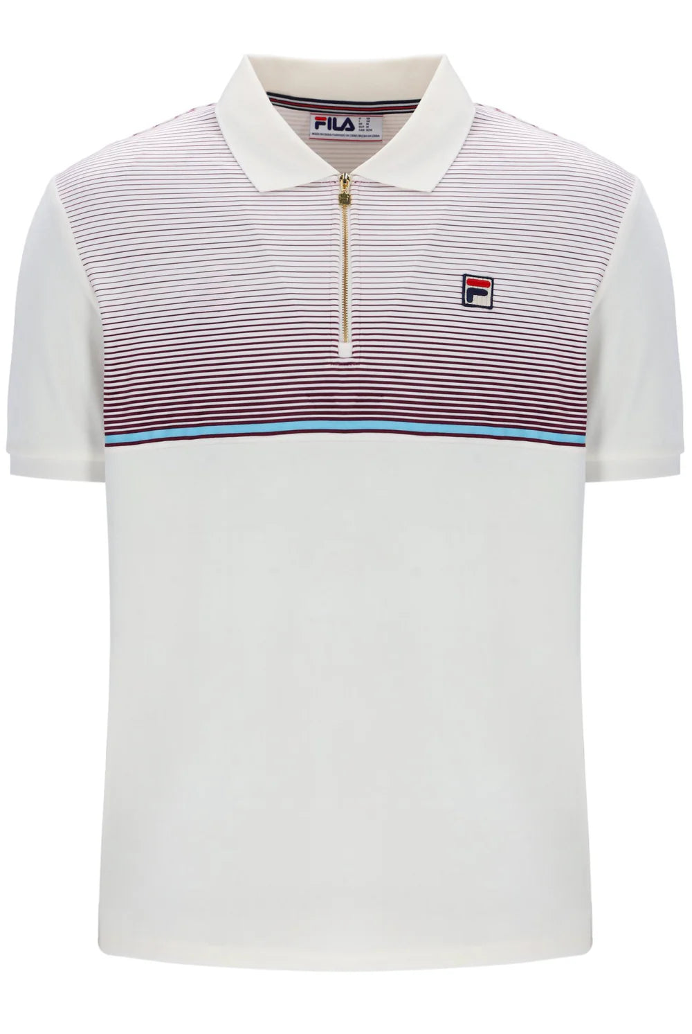 Fila Paco Zip Velour Polo Gardenia/Fig/Milky Blue