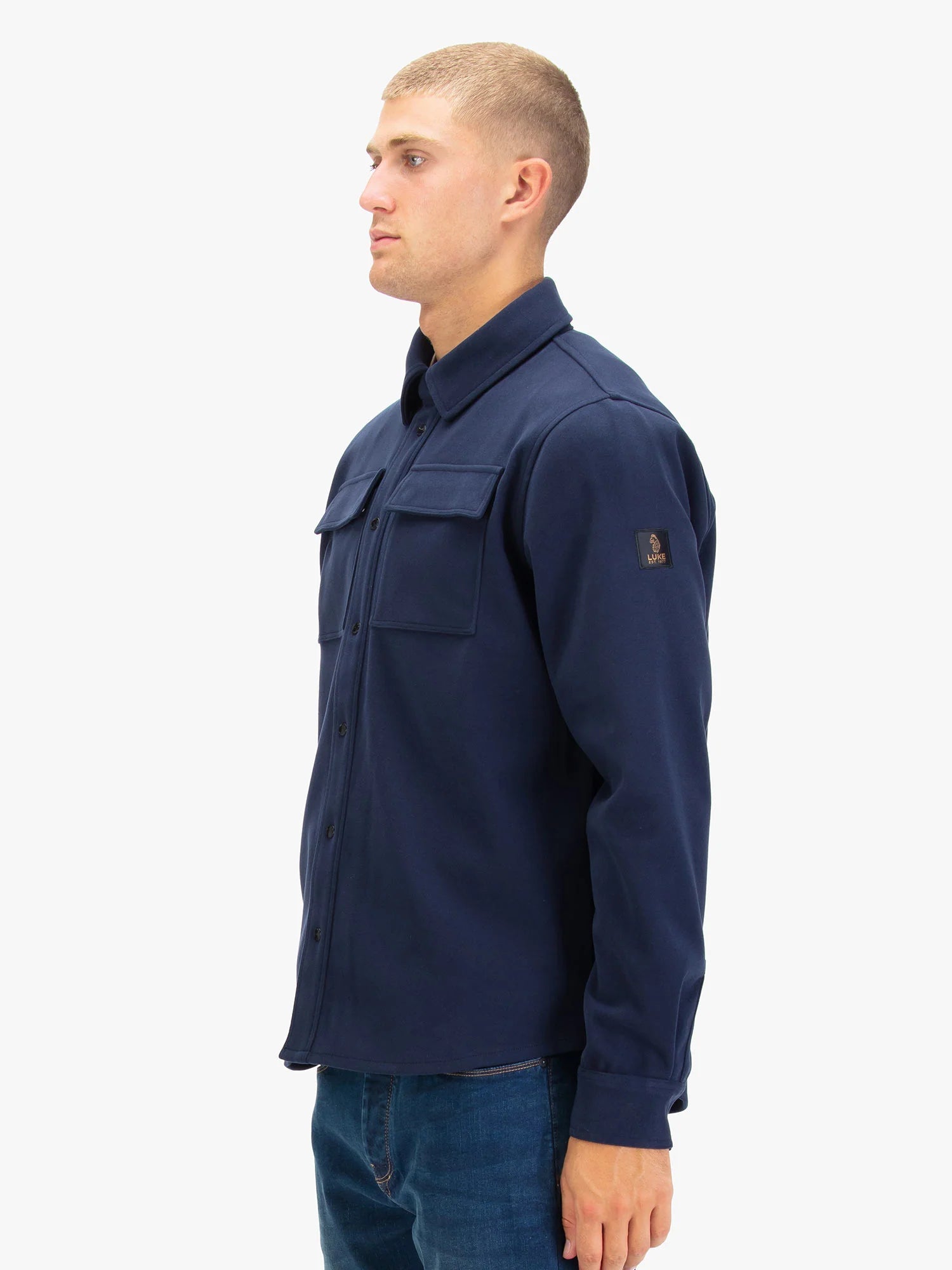 Luke Ettrick Overshirt Dark Navy
